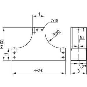 Т-відгалужувач вгору TS 80/80, гарячого цинкування, метод Сендзіміра, 37201, ДКС