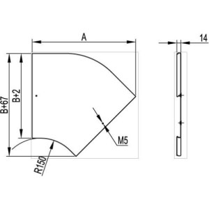 Кришка CPO 45 на кут горизонтальний 45°, основа 600, гарячого цинкування, метод Сендзіміра, 38028, ДКС