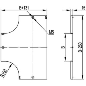 Кришка DPT на відгалужувач Т-подібний горизонтальний основа 300, гарячого цинкування, метод Сендзіміра, 38045, ДКС
