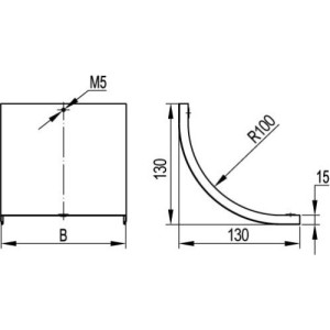 Кришка на кут CS 90 вертикальний внутрішній 90°, основа 400, гарячого цинкування, метод Сендзіміра, 38206, ДКС