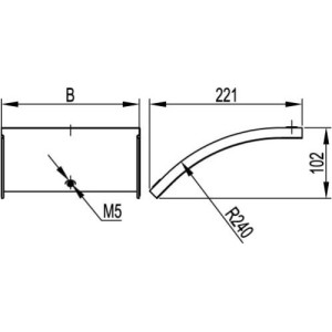 Кришка на кут CD 45 вертикальний зовнішній 45°, основа 150, гарячого цинкування, метод Сендзіміра, 38263, ДКС