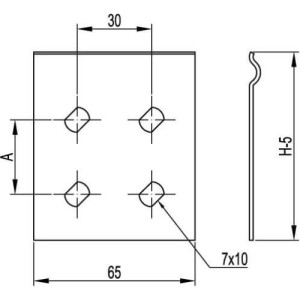 Пластина кріпильна GTO висота 50 мм, гарячого цинкування, метод Сендзіміра, 37301, ДКС