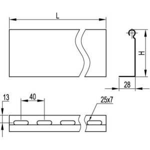 Перегородка SEP довжина 3000 мм висота 80 мм, гарячого цинкування, метод Сендзіміра, 36500, ДКС