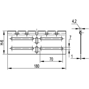 Регульований горизонтальний з'єднувач зовнішній, висота 100 мм, гарячого цинкування, метод Сендзіміра, LP0101, ДКС