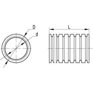 Труба гофрована DN7мм, V2, Dвн 6,3мм, Dзов 10,0мм, поліамід 6, чорний колір, без протяжки, ДКС, PA50HT-07N