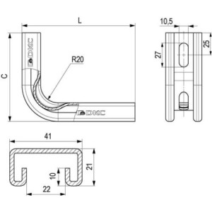 Консоль DW основа 300 мм, гарячого цинкування, метод Сендзіміра, BBC3030, ДКС