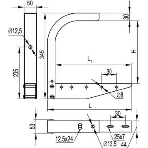 Скоба CS на лоток з основою В 200, гарячого цинкування, метод Сендзіміра, BBA2020, ДКС