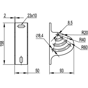 Кріплення до стелі SSC, гарячого цинкування, метод Сендзіміра, BSV2902, ДКС