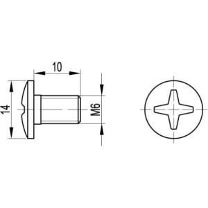 Гвинт з хрестоподібним шліцом М6х10, CM010610, ДКС