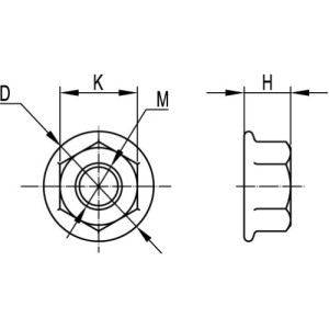 Гайка з рискою, що перешкоджає відкручуванню М6, CM100600, ДКС