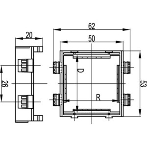 Каркас під 2 модуля Brava, чорний, RAL 7016, F0000MB, ДКС