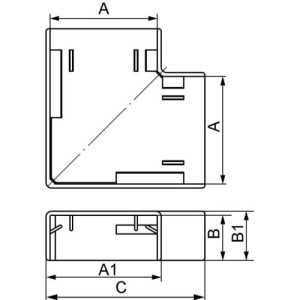 APM 30x10 кут плаский білий RAL 9016, 00408, ДКС