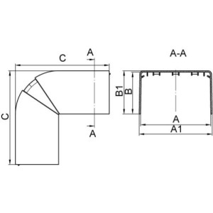 NEA 80x40 кут зовнішній незмінний (90), білий RAL9001, 01808, ДКС