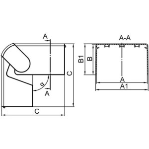 NEAV 60x60 кут зовнішній змінюваний (70-120°), білий RAL9001, 01711, ДКС
