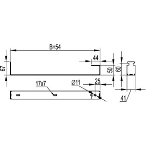 Тримач вогнезахисної перегородки, ширина 500 мм, гарячого цинкування, метод Сендзіміра, BMZ1550, ДКС