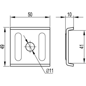 Опорна пластина для C-подібних профілей, M10, BHM4141, ДКС