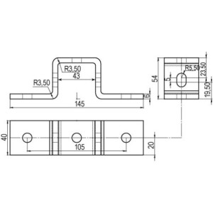 Кріплення стінове для профілю 41х41, гаряче цинкування після виготовлення (HDZ), BMD1051HDZ, ДКС