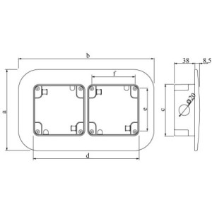 Коробка монтажна для прихованого монтажу на 1 розетку, 95х95, DIS137121, ДКС