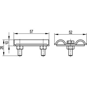 Паралельний затискач дроту d8мм, сталь оцинкована, NG3108ZC, ДКС