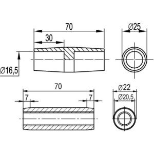 З'єднувальна муфта для забивних стрижнів заземлення d16мм, латунь, NE1304, ДКС