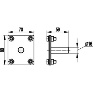 З'єднувач забивного стрижня заземлення d16мм зі смугою до 50мм або з дротом, сталь гарячого цинкування, NE1302, ДКС