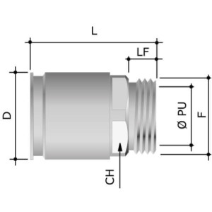 Муфта труба-коробка д.25мм, IP66/IP67, М25х1,5, нержавіюча сталь AISI 316L, 6111-25XX, ДКС