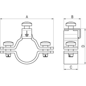 Хомут заземлення для труб 20мм (1/2), оцинкована сталь, 6042-20, ДКС