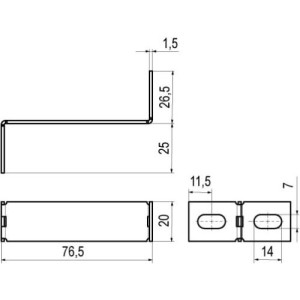 Тримач вогнестійкої перегородки для консолей BBH-60/70, гарячого цинкування, метод Сендзіміра, BMZ1502, ДКС