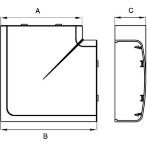 Кут плаский 110х50 мм, чорний, 01003A, ДКС
