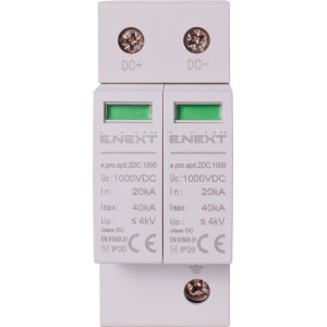 Пристрій для захисту від імпульсних перенапруг e.pro.spd.2DC.1000, 2P, DC