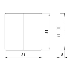 Клавіша e.lux.11021L.pn.ivory подвійна "слонова кістка"