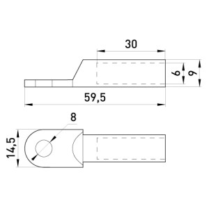 Мідний кабельний наконечник e.end.stand.dt.b16
