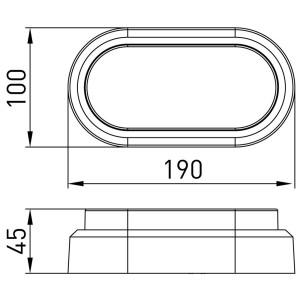 Світильник світлодіодний вологозахищений e.LED.oval.8.4500.white, 8Вт, 4500К, IP54, білий