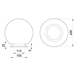 Світильник e.street.light.400.opal типу "Куля" опаловий, Е27