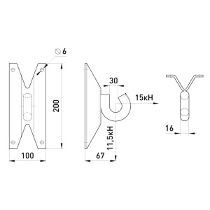 Настінний гак e.wall.hook.pro.16.18, 16х18мм
