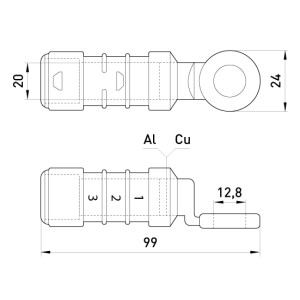 Наконечник кабельний ізольований e.end.pro.cptau.35, 35 кв.мм