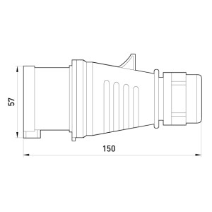 Силова вилка переносна розбірна 3Р+Z, 400В,32A,IP44