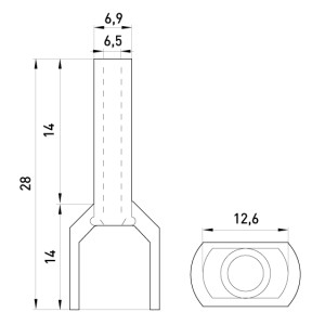 Ізольований наконечник e.terminal.stand.te.2.10.brown (TE10-14 brown) 2x10 кв.мм, коричневий, 100шт