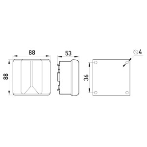 Коробка розподільча e.industrial.db.902.k, 88х88х53 з клемною колодкою