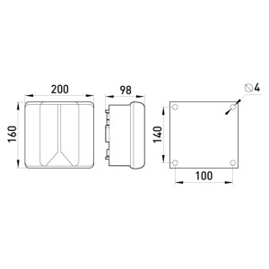 Коробка розподільча e.industrial.db.925, 200х160х98 без клемної колодки