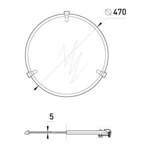 Захисне скло e.high.light.al.glass.470 до світильника серії 2203, 470 мм