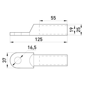 Мідний кабельний наконечник e.end.stand.dt.185