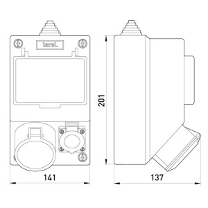 Монтажний набір 32А 3Р+Z 400V,16A 2P+Z 250V, клемна колодка 5х6кв.мм
