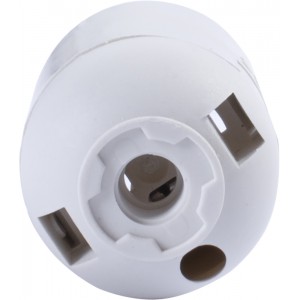 Патрон пластиковий e.lamp socket.E27.pl.white, Е27, білий