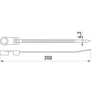 Стяжка кабельна e.rct.stand.200.4.3 з кільцем 200х4,3 мм (100 шт.)