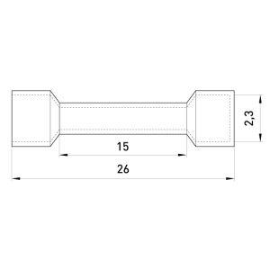 Гільза з'єднувальна ізольована e.splice.stand.bv.2.blue 1,5-2,5 кв.мм, синя, 100шт