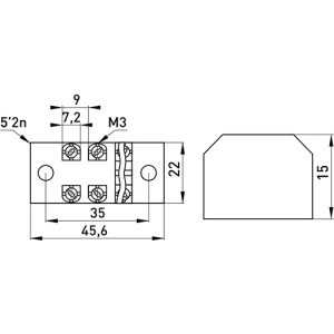 Клемна колодка захищена e.tc.protect.15.3, 15А, 3 полюса