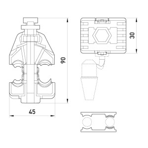 Відгалужувальний проколюючий затискач tarel.zpi.95.2 ZP95.2 (AsXS35-95; Al 25-95)