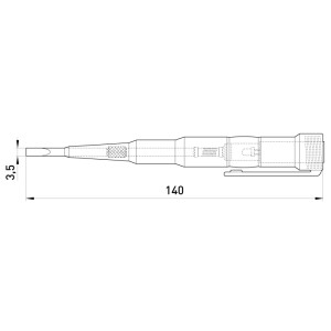 Індикатор-тестер e.tool.test08 140х3,5 прямий шліц АС/DC70-250В