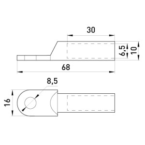 Мідний кабельний наконечник e.end.stand.dt.16